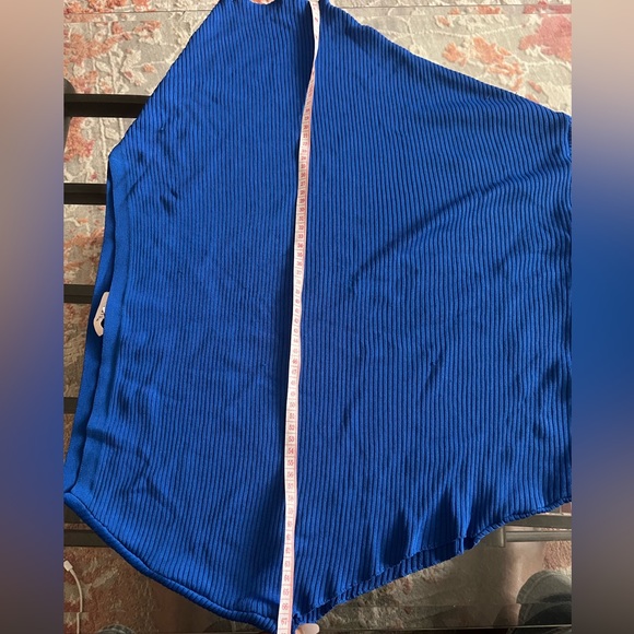 Reiss Meryl Drape Sleeve Top, Cobalt Blue - Picture 6 of 8